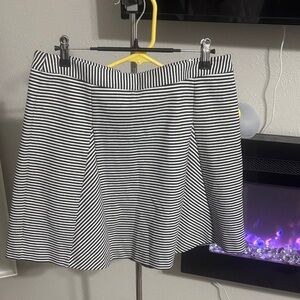 Michael Kors Black and White Striped Mini Skirt